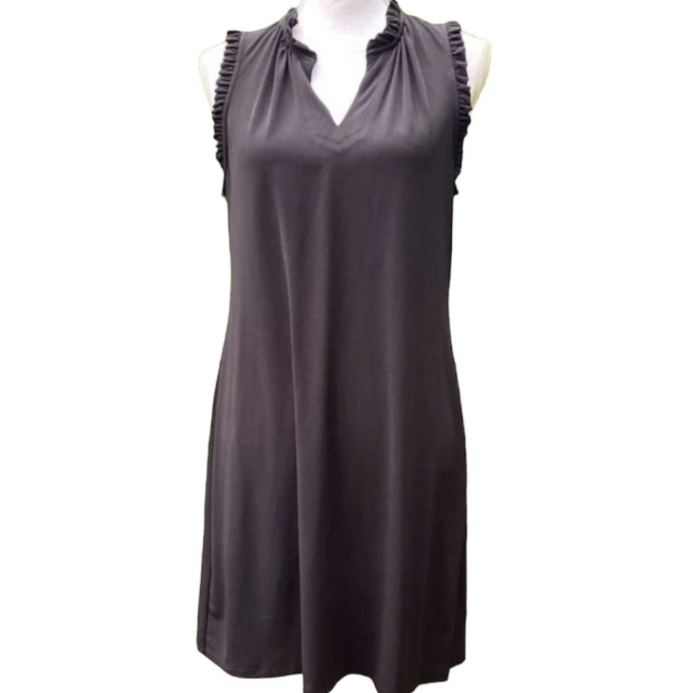 Black MICHAEL Michael Kors Ruffle Trim Dress